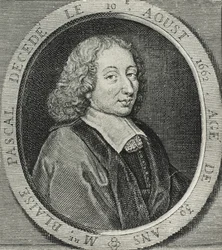PASCAL, Blaise (1623-1662). Francuski matematyk, fizyk i filozof. Rycina