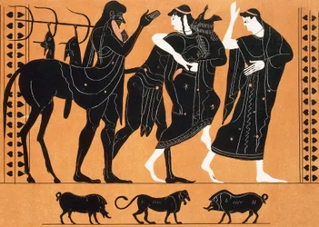 Peleus i Tetydy przed centaurem Chironem (druk)
