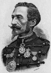 Portret pułkownika de Bange lub Charlesa Ragon de Bange (1833-1914), francuskiego oficera, wynalazcy systemu artyleryjskiego, który nosi jego imię.