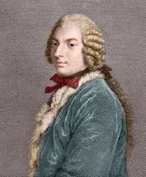 Portret hrabiego Francesco Algarottiego, włoskiego pisarza, krytyka sztuki i oświeceniowego handlarza dziełami sztuki.