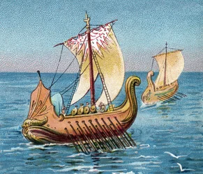 Trireme Starożytne greckie okręty - Starożytna Grecja: Grecka trirema, antyczna galera bojowa.