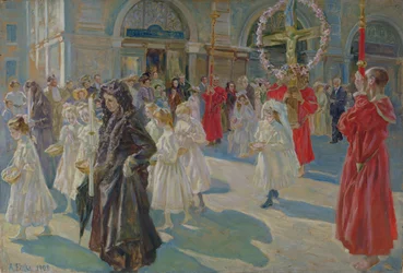 Procesja Bożego Ciała na Piazza Grande w Trieście, 1908 r.