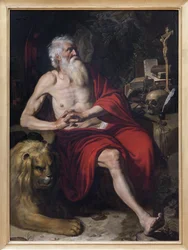 Św. Hieronim w medytacji, Obraz przypisywany Artusowi Wolffortowi (1581-1641). Fotografia, KIM Youngtae, Lyon, Musee des Beaux Arts de Lyon.