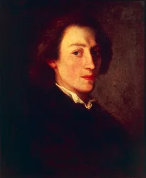 Francja, Wersal, Portret polskiego kompozytora i pianisty Fryderyka Chopina (1810 - 1849)