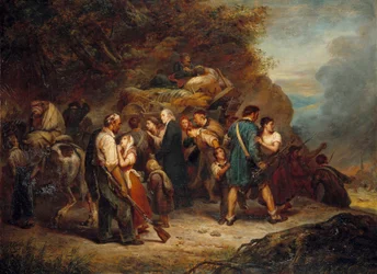 Alzacki pastor protestancki Jean Frederic Oberlin (1740-1826) i kalwiniści z Alzacji Lotaryngii (Alzacja-Lotaryngia) polowali w 1814 r. Rosjanie Obraz Ary Scheffera (1795-1858) 1814 Paryż, Musee du Protestantisme