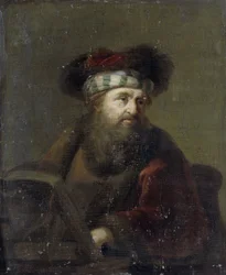 Portret rabina, po 1716 (olej na płycie)
