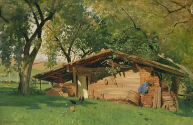 Chata w Chiemsee, 1872 (olej na karcie)