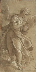 Stojący anioł i dwa cherubiny, ca. 1566.