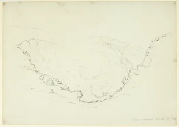 Kaldera Wezuwiusza, Neapol, Włochy, 1841 (grafit na papierze)