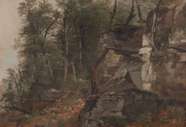 Drzewa na skalistym zboczu, ok. 1849