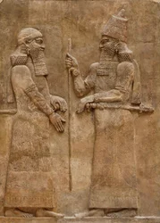 Sargon II i dostojnik, relief z pałacu króla Sargona w Chorsabadzie, ok. 716-713 p.n.e.