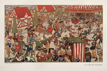 Kraina zabawek, ilustracja z filmu Pinokio
