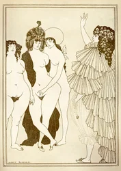 Aubrey BEARDSLEY (1872-1898) ilustracja do „Lizystraty” (411 pne) autorstwa Arystofanesa