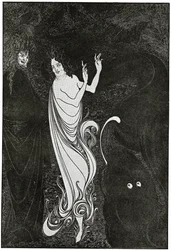 Czwarte tableau z Das Rheingold, ilustracja z "The Savoy", 1896