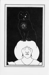 Ilustracja do opowiadania Czarny kot Edgara Allana Poego, 1894-1895