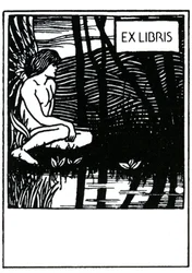 Winieta ex libris (ex-libris) Aubrey Beardsley (1872-1898)