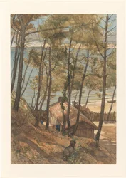 Widok ze wzgórza domku nad Zatoką Arcachon