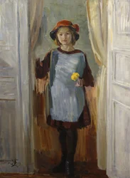 Dziewczyna w drzwiach (Maria Eiebakke) 1918 (olej na płótnie)