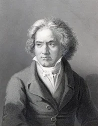 Ludwig van Beethoven, ryty przez Williama Holla Młodszego (grafika)