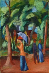 Spacer w parku, 1914