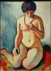 Nude z koralowym naszyjnikiem