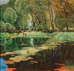 Scena kąpieli Augusta Riegera