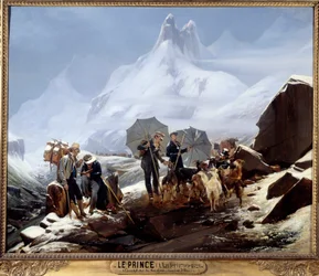 Krajobraz Susten (Alpy Szwajcarskie). Obraz Auguste Xavier Leprince (1799-1826)