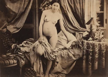 [Akt stojący przy łóżku], ok. 1854