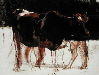 Studium bydła (olej na płótnie)
