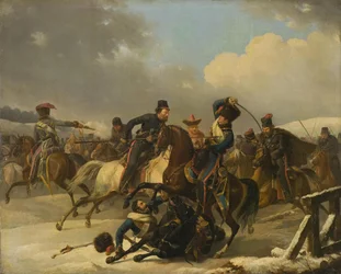 Kozacy ścigali wycofujących się żołnierzy francuskich, 1812, 1827