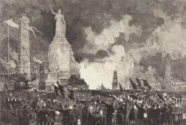 14 lipca. Iluminacja Place de la République, 1883.