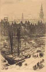 Amsterdam Widziany z hotelu Victoria Hotel Amsterdamvue de Victoria, 1901.