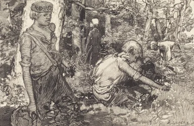 Zbiór lilii majowej La cueillette du muguet, 1908.