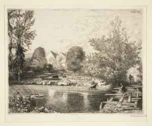 Vieille passerelle, bords du petit Morin (Stara Kładka, Brzegi Małego Morin)
