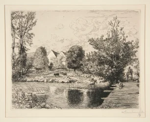 Vieille passerelle, bords du petit Morin (Stara Kładka, Brzegi Małego Morin)
