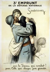 Trzecia pożyczka Obrony Narodowej „Subskrybujcie dla Francji, która walczy, i dla tej, która rośnie każdego dnia” - Plakat