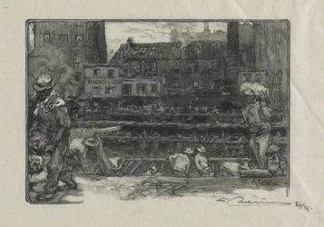Rozładunek gipsu (kanał św. Marcina)