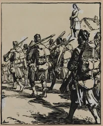 Bitwa o granice: grupa żołnierzy brytyjskich, 1914.
