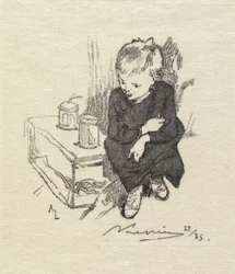 Las Fontainebleau: Dzieciak z wilkiem Las Fontainebleau: Dzieciak z wilkiem, 1890.