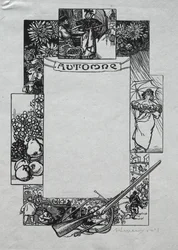 Almanach Paryski, 1897: Obramowanie dekoracyjne, jesień