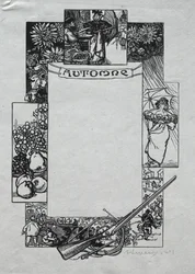 Almanach Paryski, 1897: Obramowanie dekoracyjne, jesień, 1897.