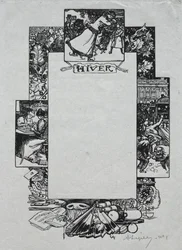 Almanach Paryski, 1897: Obramowanie dekoracyjne, zima, 1897.