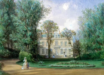 Hotel Rainbeaux, Avenue des Champs Elysees i 57 Rue de Ponthieu, Paryż, 1868 (wc na papierze)