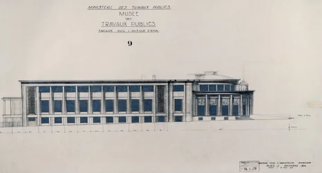 Projekt dla Musee des Travaux Publiques, Fasada, Avenue d