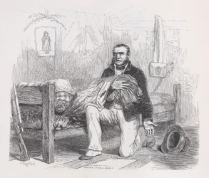 Stara flaga z Dzieła wszystkich Bérangera, 1836. Twórcy: Auguste Raffet, Lacoste, Eugène Guillaumot.