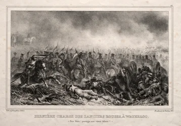Ostatnia szarża czerwonych lansjerów pod Waterloo.