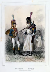 Muzyk i Saper Grenadierów-à-Pied, 1859.