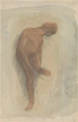 Naga postać kobieca trzymająca lewą stopę, 1900-1912.