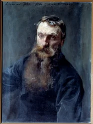 Portret rzeźbiarza Auguste Rodina (1840-1917) Obraz Johna Singera Sargenta (1856-1925) XIX-wieczny Paryż, Musee Rodin
