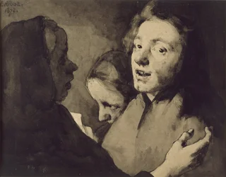 Conversation Piece: Three Heads, 1872 (czarny tusz na papierze)